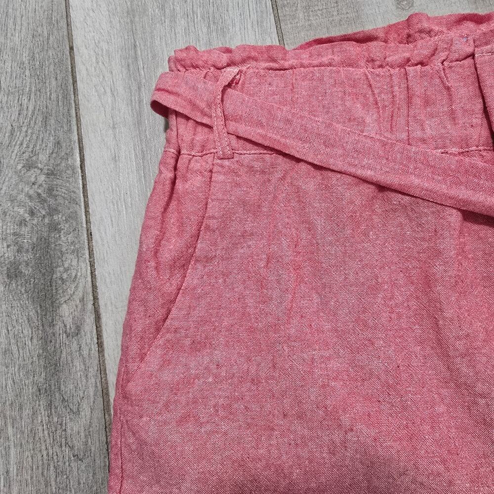 Draper James RSVP Womens Linen Blend Paperbag Shorts Heathered Pink Cruise Large - Picture 6 of 12